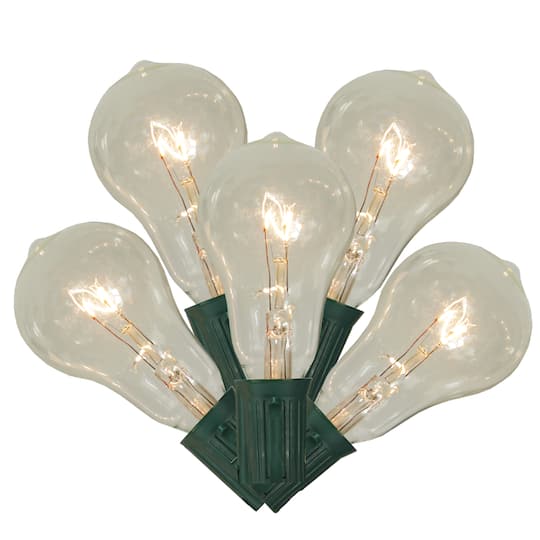 Transparent PS50 Edison Style Patio Lights - 9' Green Wire - 10ct